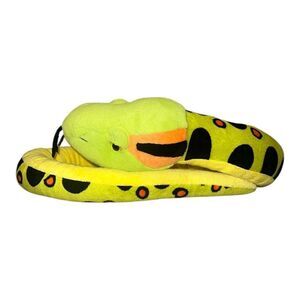 Wild Republic Anaconda Snake Plush 54" Green Yellow Stuffed Animal EUC